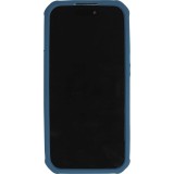 Coque iPhone 15 Pro - Case épais en silicone avec des trous pour les stickers à fixer - Bleu foncé