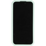 Coque iPhone 15 Pro - Case épais en silicone avec des trous pour les stickers à fixer - Turquoise
