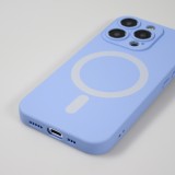 Coque iPhone 15 Pro - Coque en silicone souple avec MagSafe et protection pour caméra - Violet clair