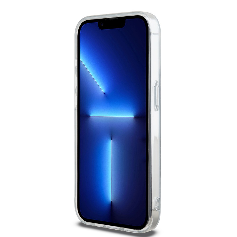 Coque iPhone 15 Pro - DKNY silicone lisse avec logo doré compatible MagSafe - Noir