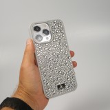 iPhone 15 Pro Max Case Hülle - Glitzer Diamant The Bling World - Silber