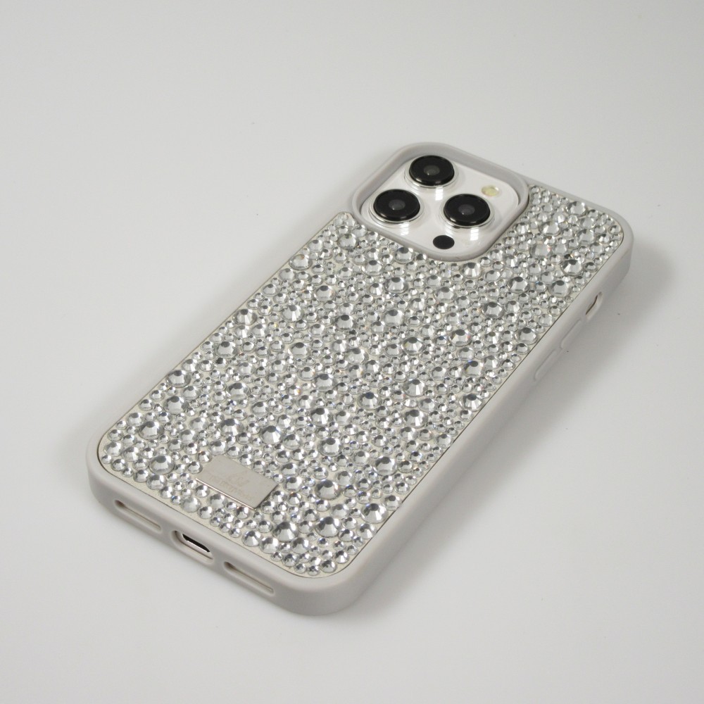iPhone 15 Pro Max Case Hülle - Glitzer Diamant The Bling World - Silber