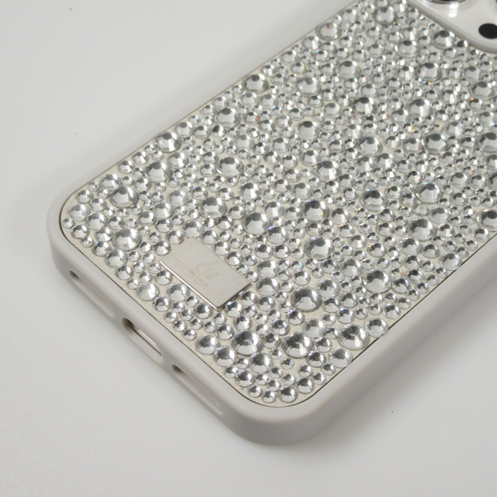 iPhone 15 Pro Max Case Hülle - Glitzer Diamant The Bling World - Silber