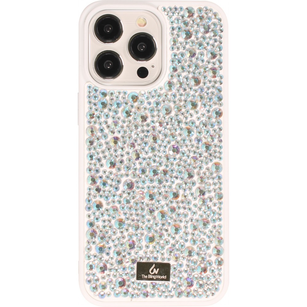 iPhone 15 Pro Max Case Hülle - Glitzer Diamant The Bling World - Weiss