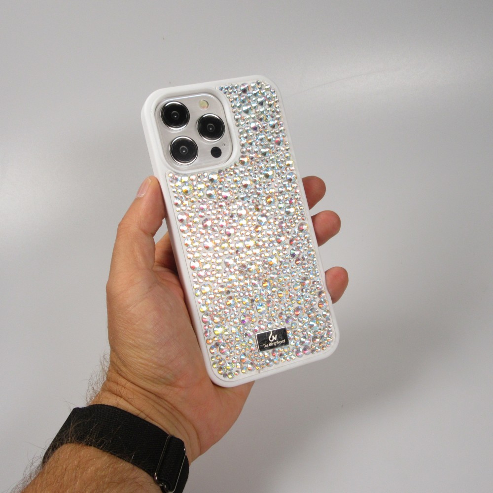 iPhone 15 Pro Max Case Hülle - Glitzer Diamant The Bling World - Weiss