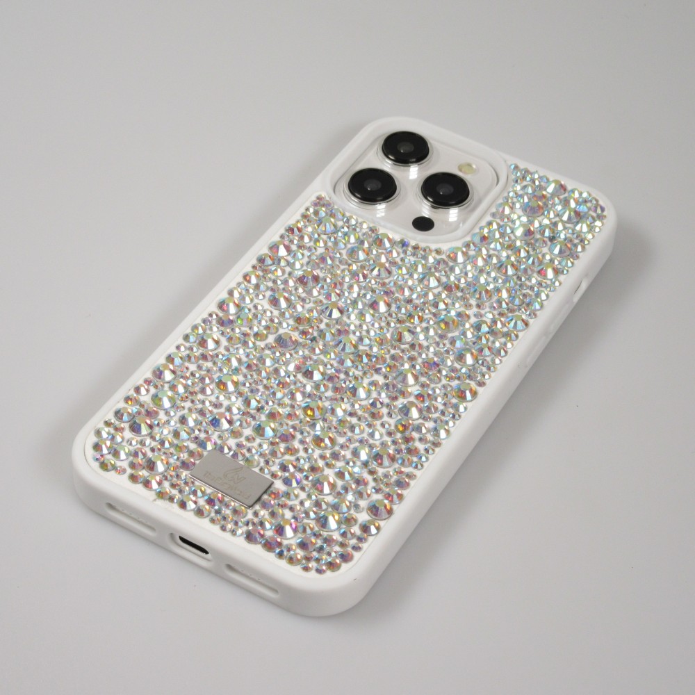 iPhone 15 Pro Max Case Hülle - Glitzer Diamant The Bling World - Weiss