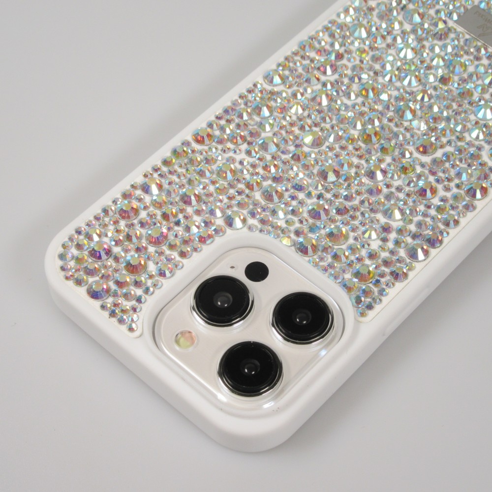 iPhone 15 Pro Max Case Hülle - Glitzer Diamant The Bling World - Weiss