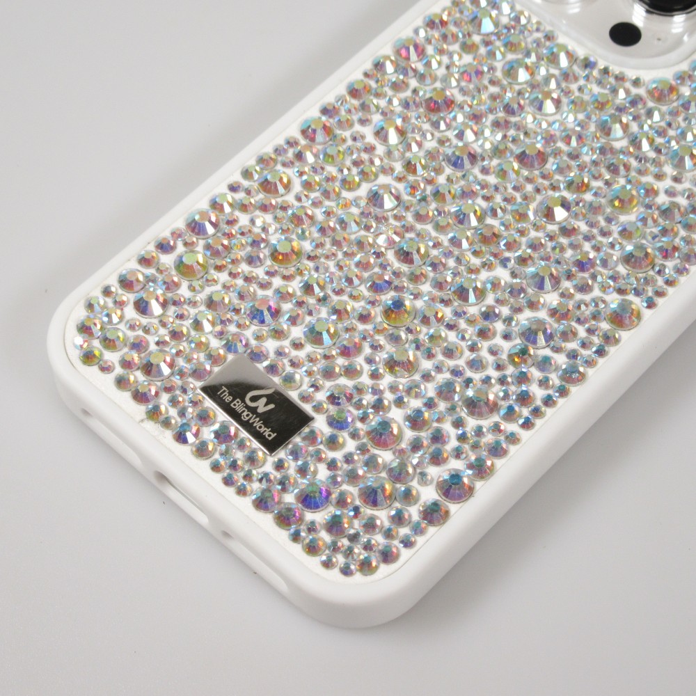 iPhone 15 Pro Max Case Hülle - Glitzer Diamant The Bling World - Weiss