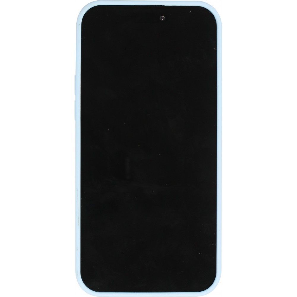 Coque iPhone 15 Pro - Diamant strass The Bling World - Bleu clair