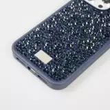 Coque iPhone 15 Pro Max - Diamant strass The Bling World - Bleu foncé