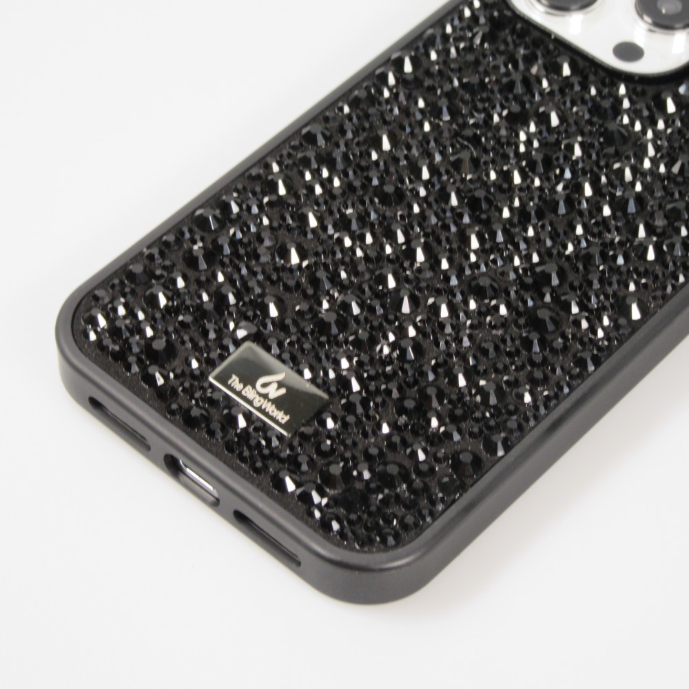 iPhone 15 Pro Max Case Hülle - Glitzer Diamant The Bling World - Schwarz