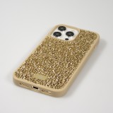 iPhone 15 Pro Case Hülle - Glitzer Diamant The Bling World - Gold