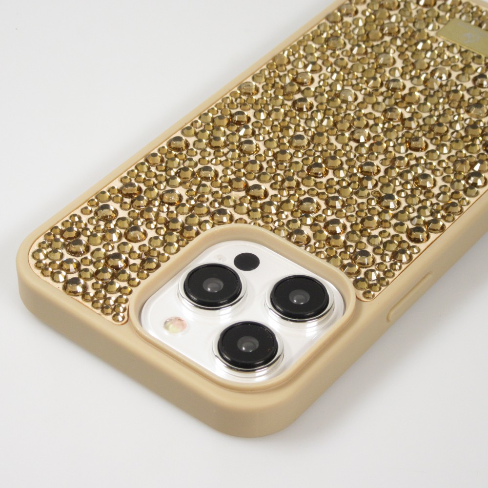 iPhone 15 Pro Case Hülle - Glitzer Diamant The Bling World - Gold