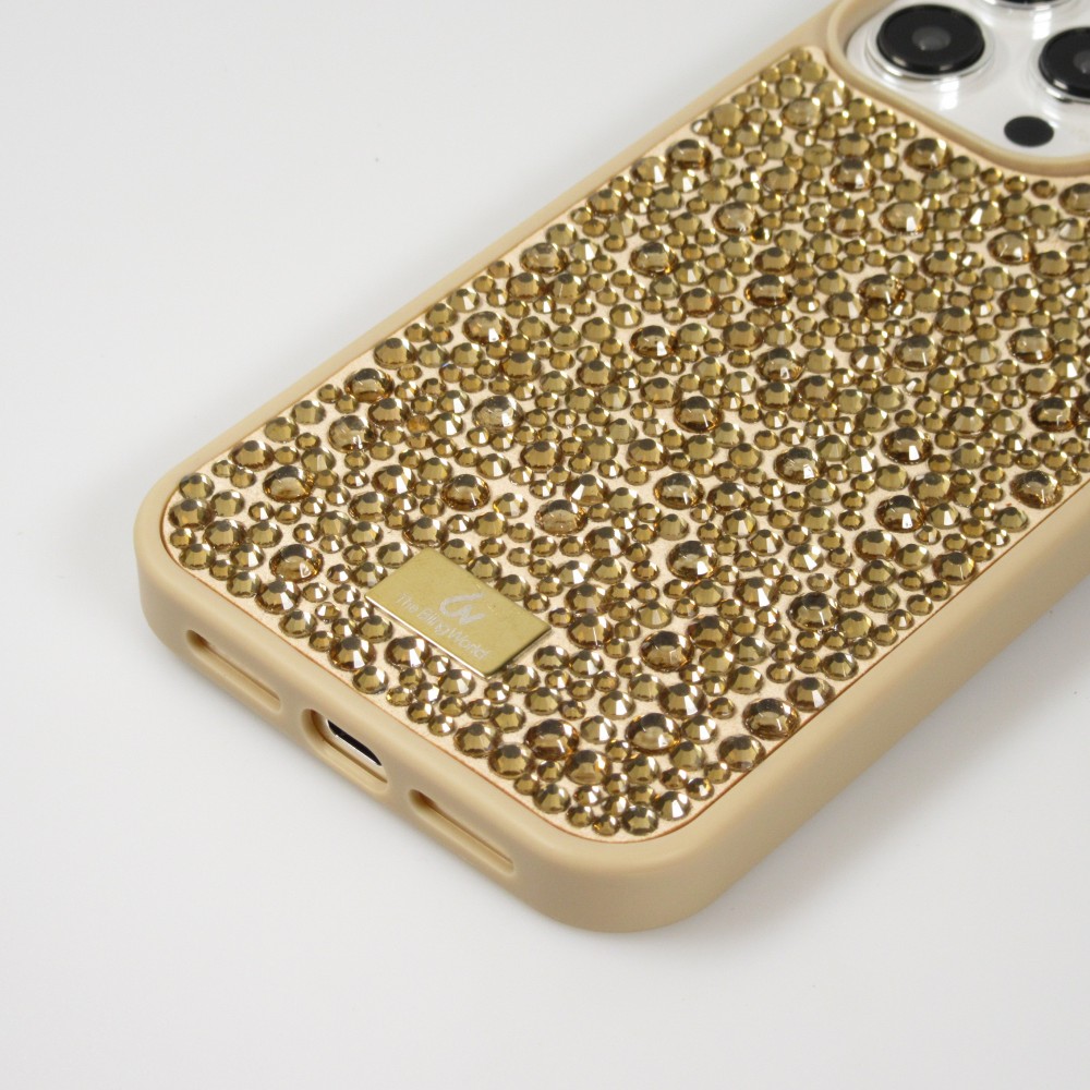 iPhone 15 Pro Case Hülle - Glitzer Diamant The Bling World - Gold
