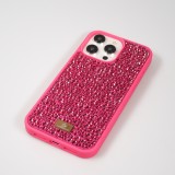 iPhone 15 Pro Case Hülle - Glitzer Diamant The Bling World - Dunkelrosa