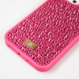 iPhone 15 Pro Case Hülle - Glitzer Diamant The Bling World - Dunkelrosa