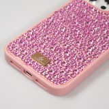 Coque iPhone 15 Pro - Diamant strass The Bling World - Rose