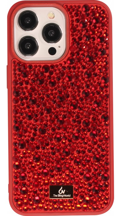 iPhone 15 Pro Max Case Hülle - Glitzer Diamant The Bling World - Rot