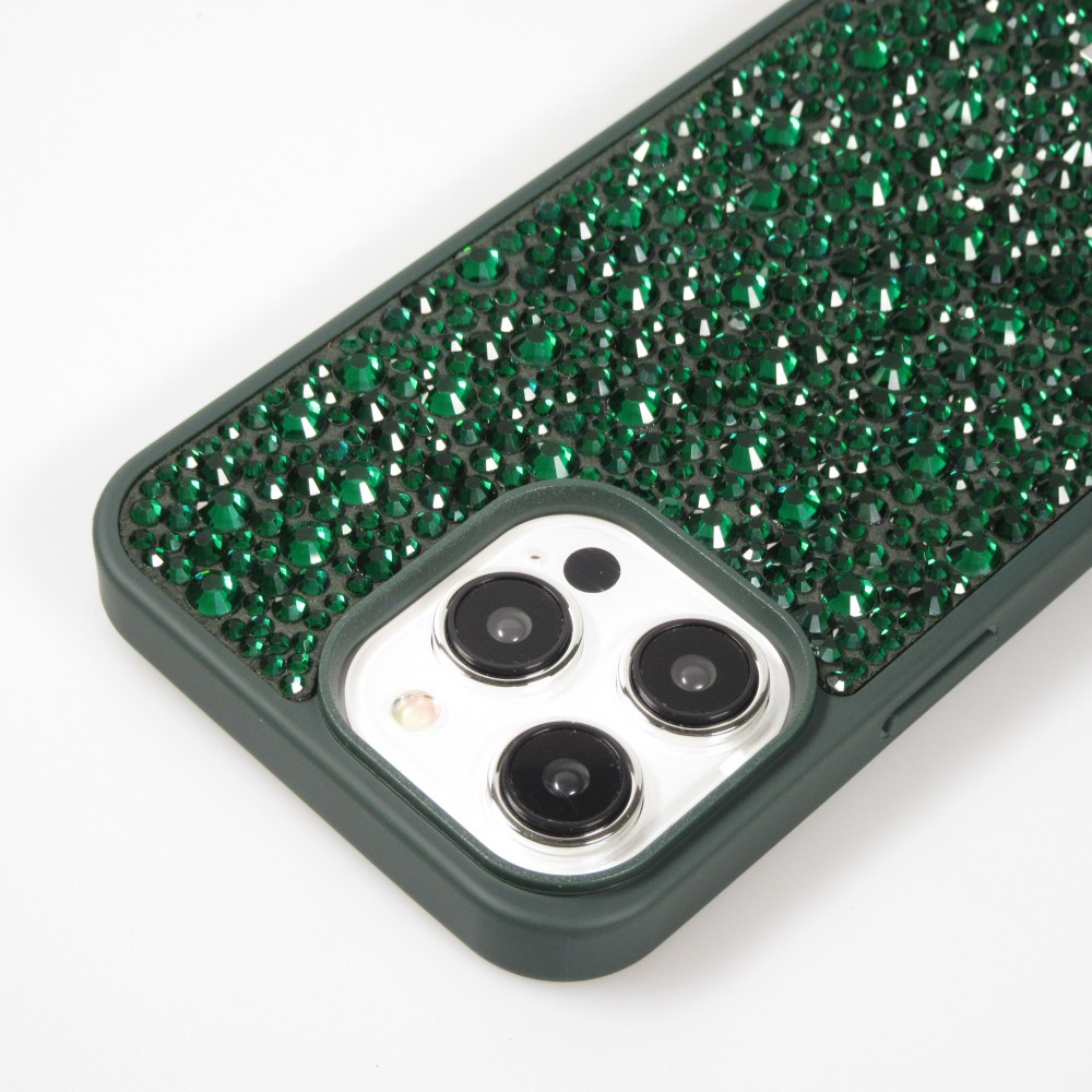 iPhone 15 Pro Case Hülle - Glitzer Diamant The Bling World - Grün