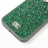 iPhone 15 Pro Case Hülle - Glitzer Diamant The Bling World - Grün