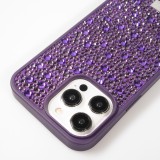 Coque iPhone 15 Pro - Diamant strass The Bling World - Violet