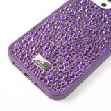 Coque iPhone 15 Pro - Diamant strass The Bling World - Violet