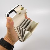 Coque iPhone 15 Pro Max - Etui élégant look cuir DeLuxe avec portefeuille + anneau de support - Turquoise
