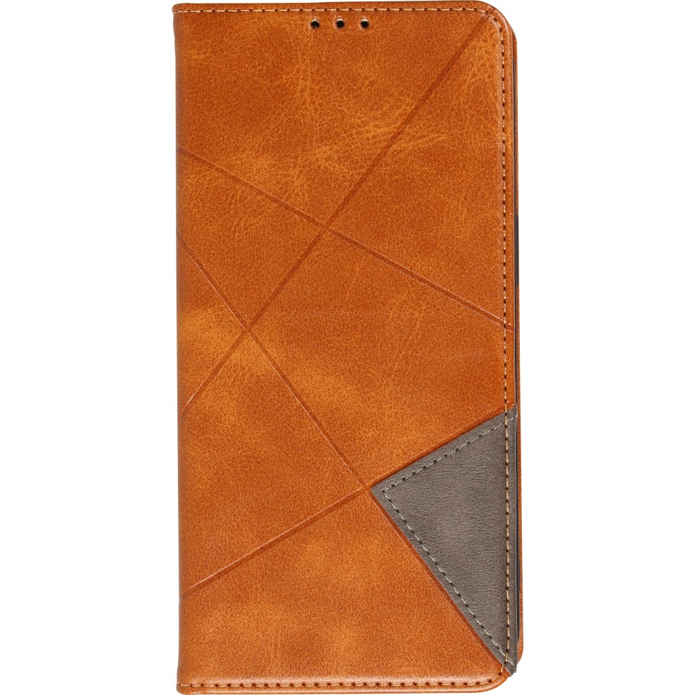 Coque iPhone 15 Pro - Flip Géometrique brun clair