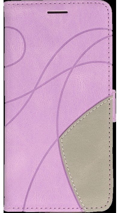 iPhone 15 Pro Case Hülle - Flip classical elegant fine lines - Violett