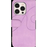 iPhone 15 Pro Case Hülle - Flip classical elegant fine lines - Violett
