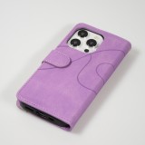 iPhone 15 Pro Case Hülle - Flip classical elegant fine lines - Violett