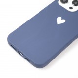 Coque iPhone 15 Pro - Gel coeur - Bleu