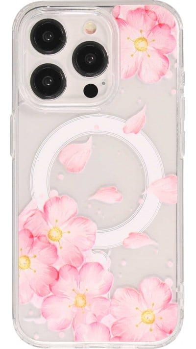 iPhone 15 Pro Case Hülle - Gel Silikon MagSafe - Spring Vibes Flowers Nr. - 4