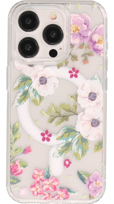 iPhone 15 Pro Case Hülle - Gel Silikon MagSafe - Spring Vibes Flowers Nr. - 7