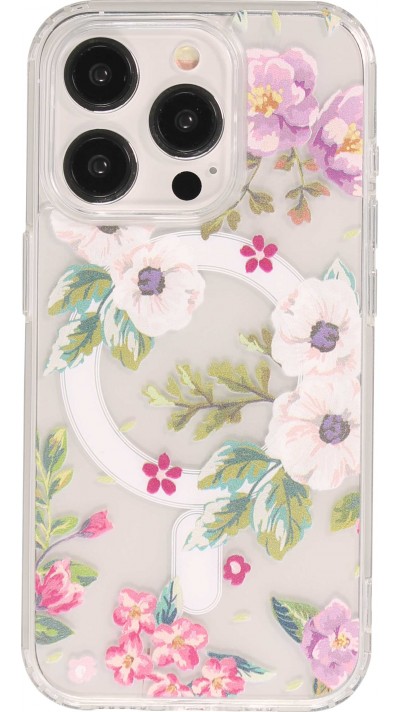 Coque iPhone 15 Pro - Gel silicone MagSafe - Spring Vibes Flowers Nr. - 7