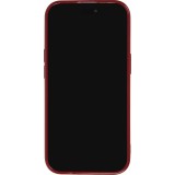 Coque iPhone 15 Pro - Gel silicone brillant avec lignes textur&eacute;es - Bordeaux