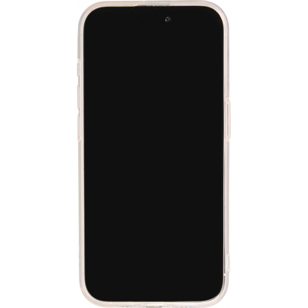 Coque iPhone 15 Pro - Gel silicone brillant avec lignes textur&eacute;es - Transparent