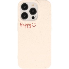 Coque iPhone 14 Pro - Gel silicone tacheté Happy - Vanille