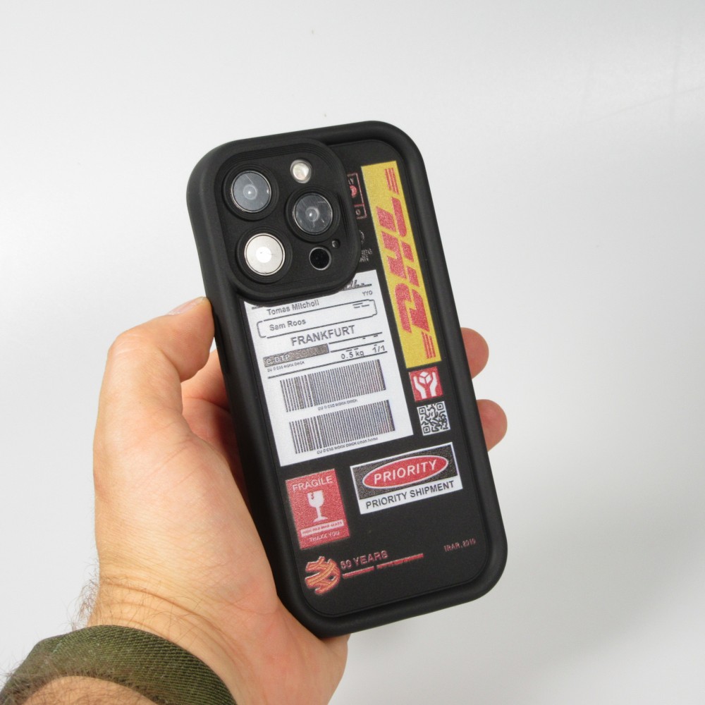 Coque iPhone 14 - Gel souple DHL Frankfurt avec bords renforcés - Noir