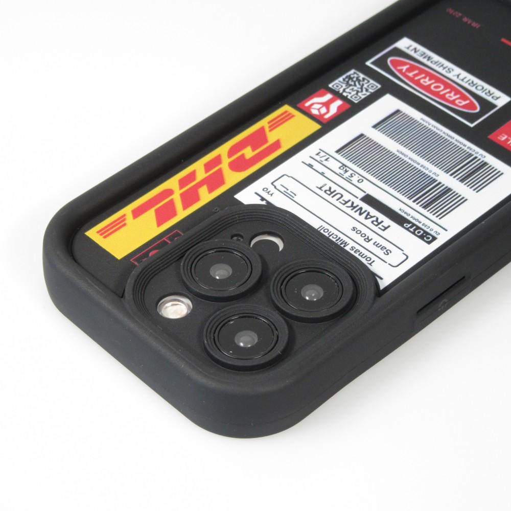 Coque iPhone 14 - Gel souple DHL Frankfurt avec bords renforcés - Noir