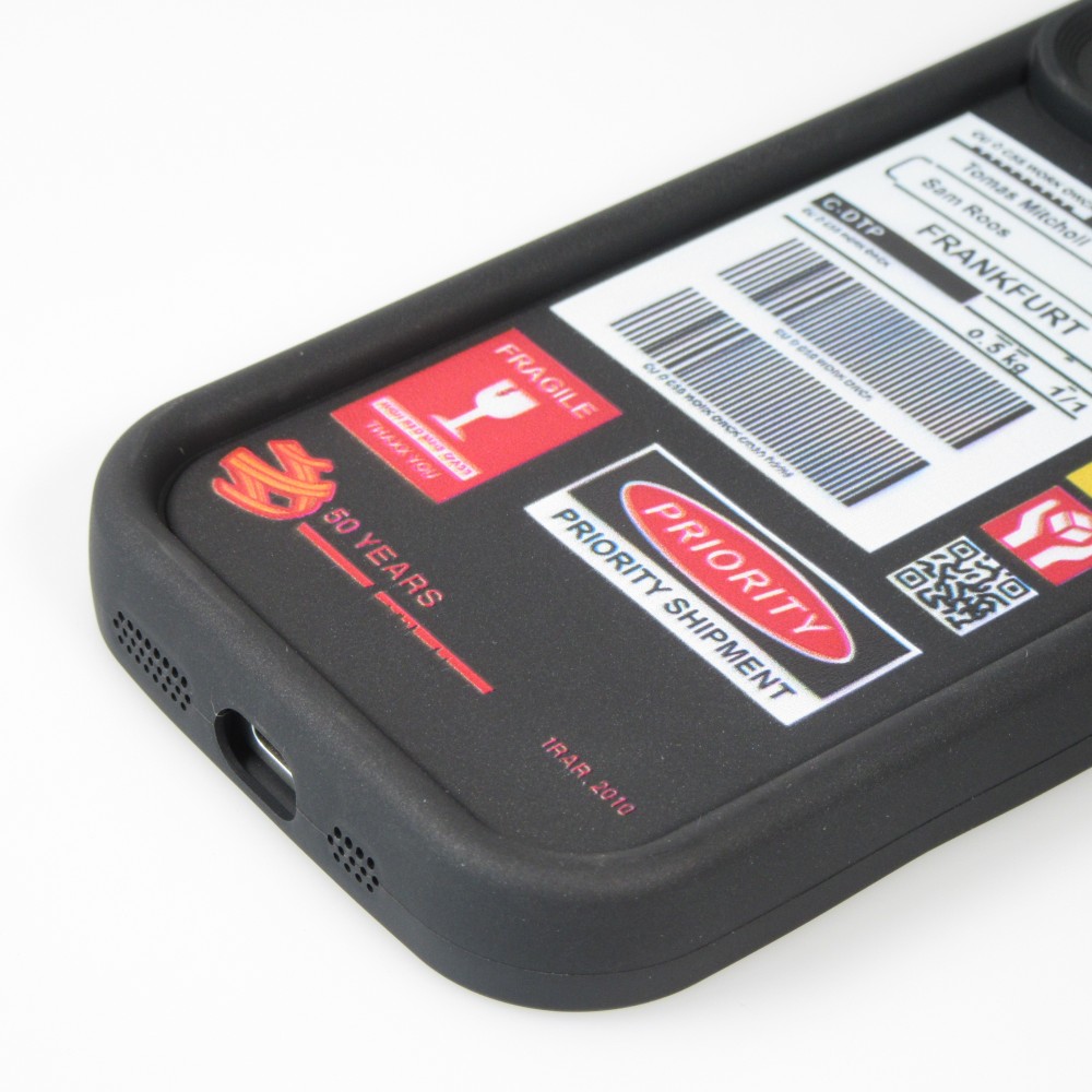 Coque iPhone 14 - Gel souple DHL Frankfurt avec bords renforcés - Noir