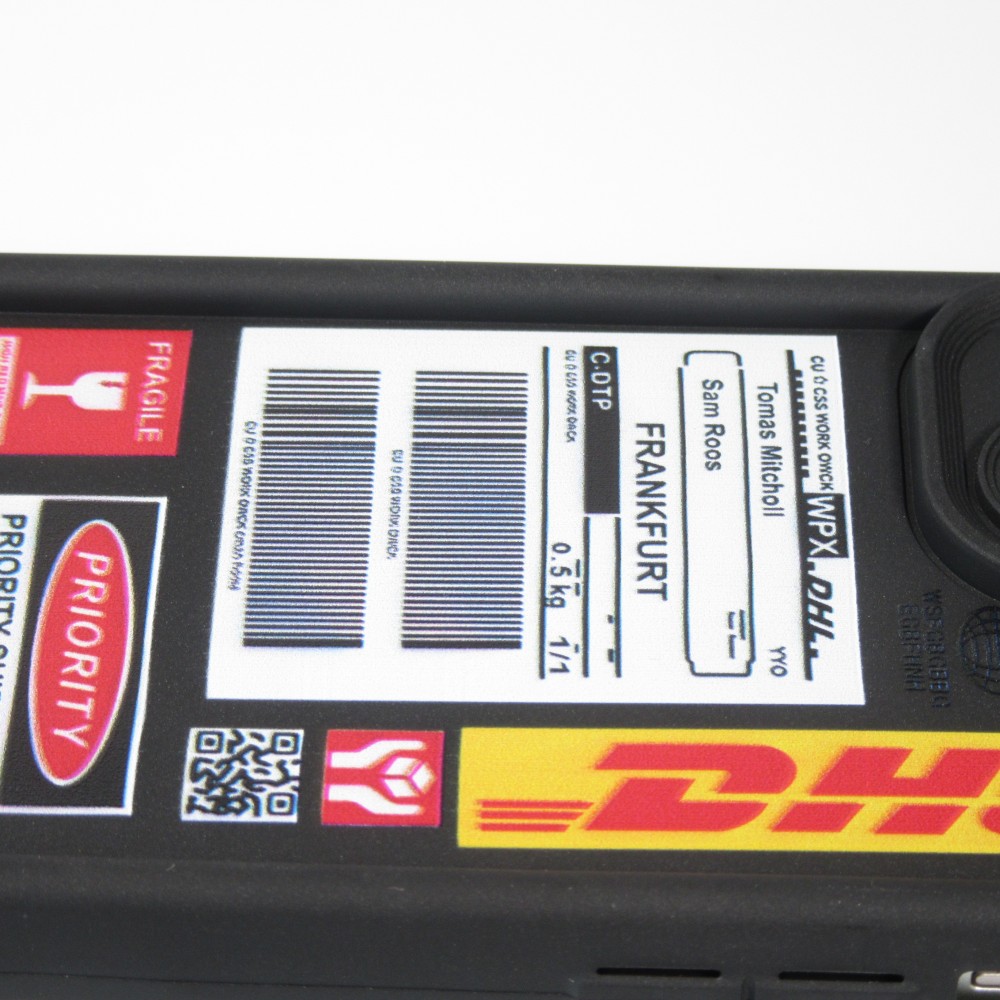 Coque iPhone 14 - Gel souple DHL Frankfurt avec bords renforcés - Noir