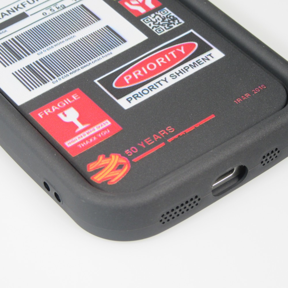 Coque iPhone 14 - Gel souple DHL Frankfurt avec bords renforcés - Noir