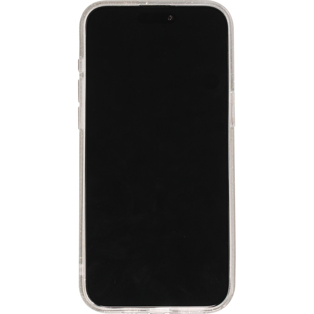Coque iPhone 15 Pro Max - Gel transparent avec paillettes - Transparent
