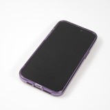 iPhone 15 Pro Max Case Hülle - Gel Gummi transparent mit Glitzerstaub - Violett
