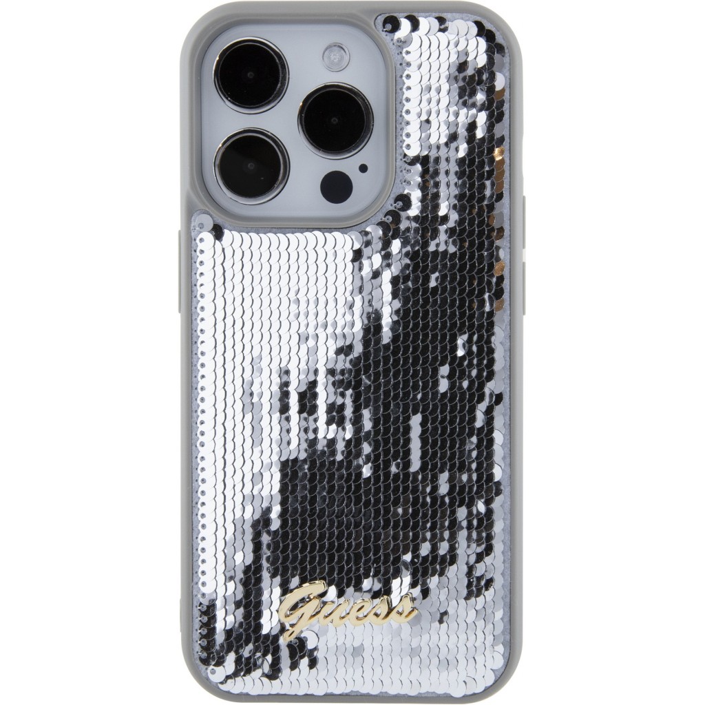Coque Logo Métal Brillant Coque Guess Pour IPhone 13 Pro Max - Logo Métal Grand Format, Protection Anti-choc Testée 2 M Protection Chute 2 M