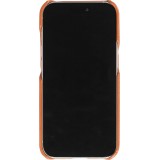 Coque iPhone 15 Pro - Hardcase Slim en cuir v&eacute;ritable - Brun