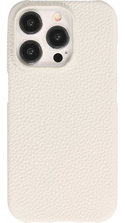 iPhone 15 Pro Case Hülle - Hardcase Slim aus Echtleder - Grau