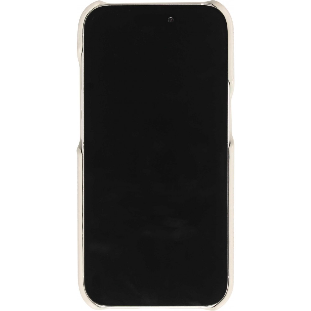 Coque iPhone 15 Pro - Hardcase Slim en cuir véritable - Gris