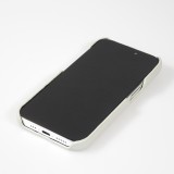 Coque iPhone 15 Pro - Hardcase Slim en cuir véritable - Gris